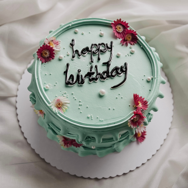 Stunning Green Red Floral Cake