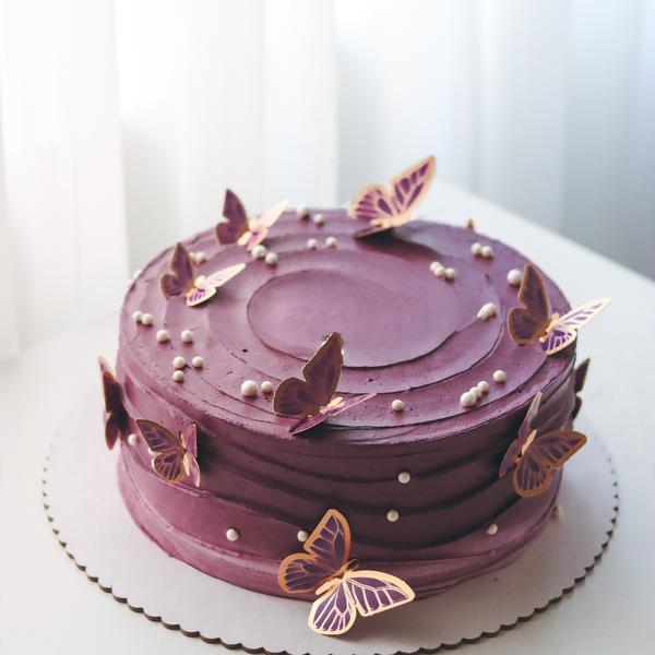 Maroon Butterfly Cake