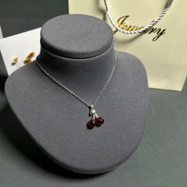 Silver Cherry Necklace – Elegant Design