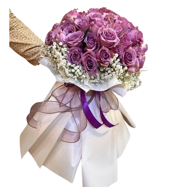 Brilliant Purple Roses Bouquet