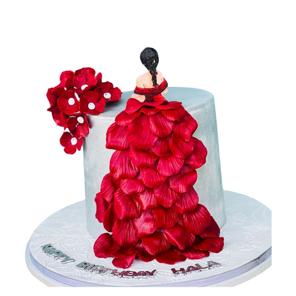 The Red Girl Dress Cake