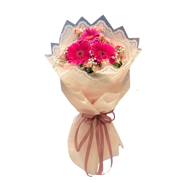 Elegant Mix Baby Roses and Gerbera