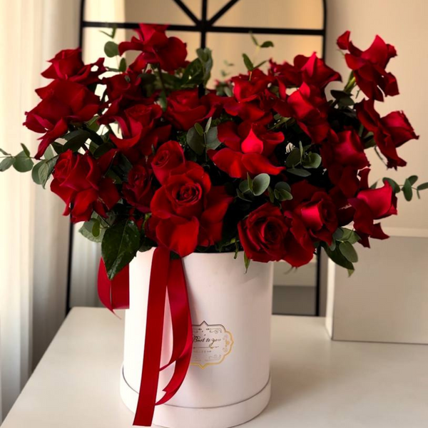 Heart-Shaped Red Roses Box