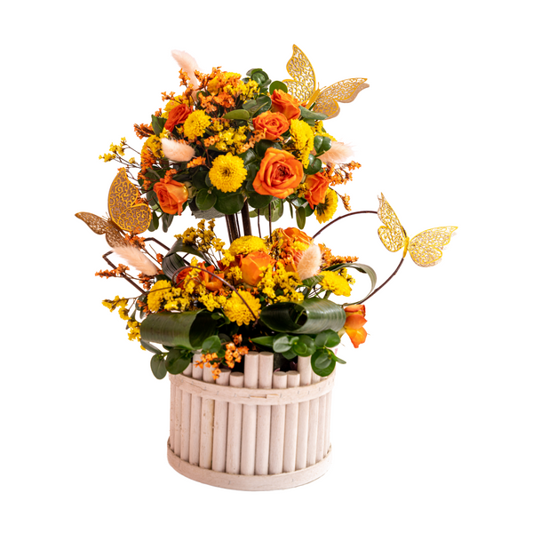 Butterfly Glow Floral Basket
