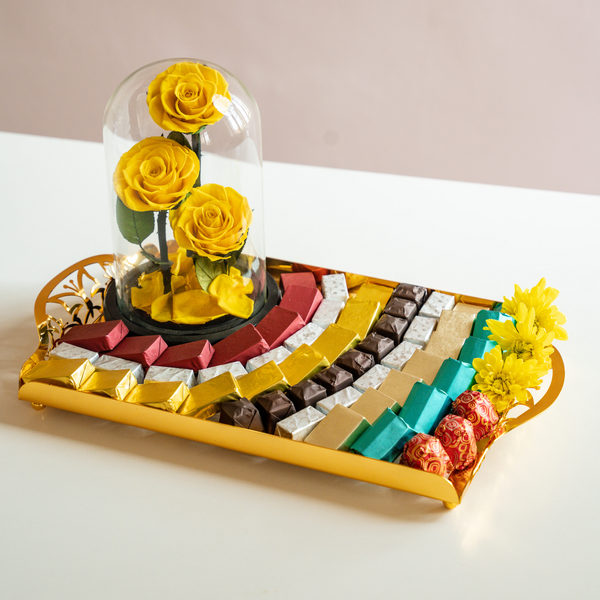 Golden Bloom Chocolate Tray