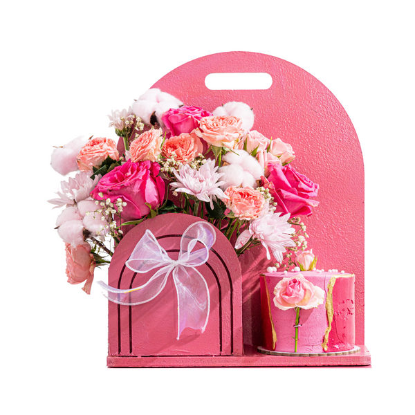 The Floral Symphony with Cake Harmony Board