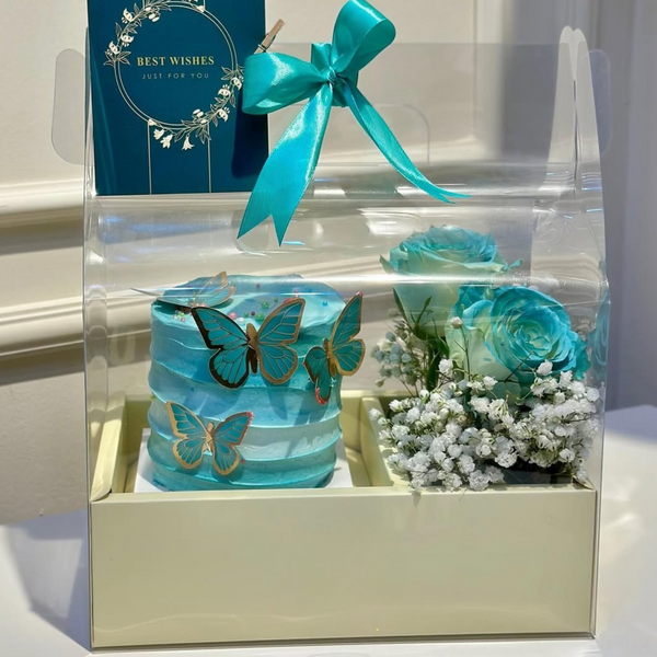 Sweet Moments Combo: Cake & Fresh Flowers