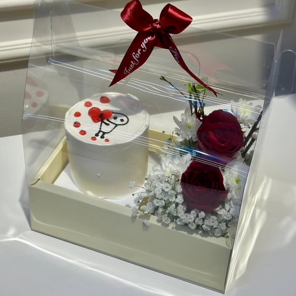 Romantic Combo of Cake & Red Roses