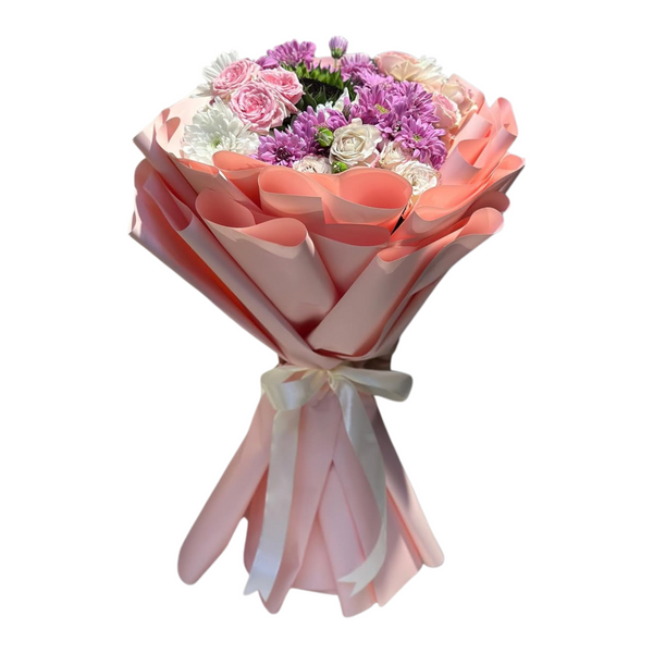Charming Pink Purple Flowers Bouquet