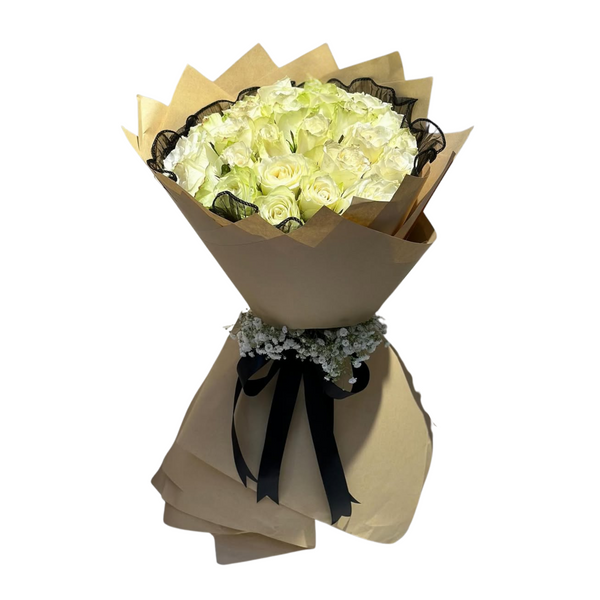 Elegant White Roses Bouquet