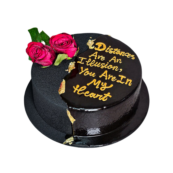 Elegant Black Cake with Roses