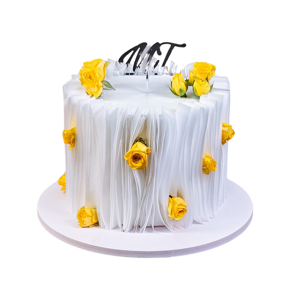 Yellow Baby Roses Cake