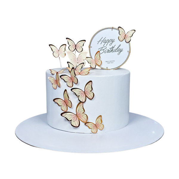 Golden Butterfly Birthday Cake