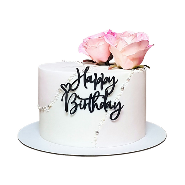 Elegant White Rose Cake
