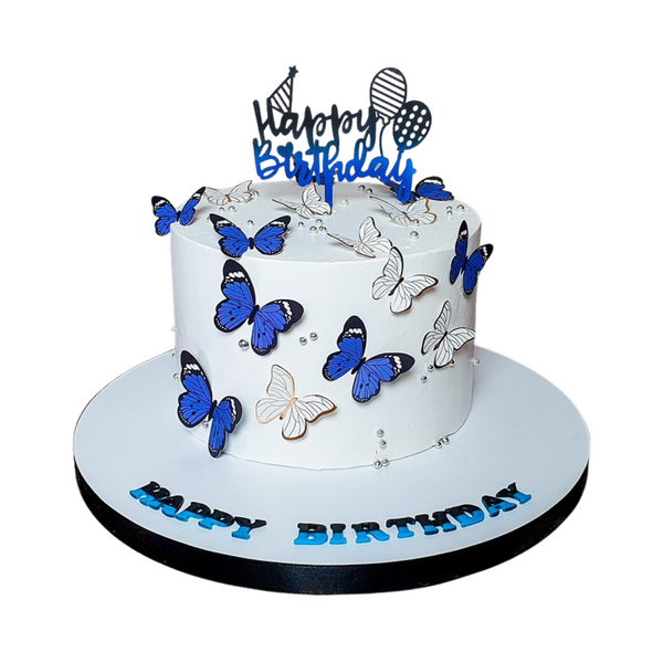 Blue Butterfly Bliss Cake