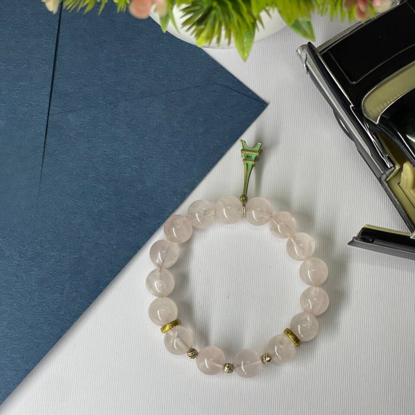 Bracelet Made from Rose Quartz Stone