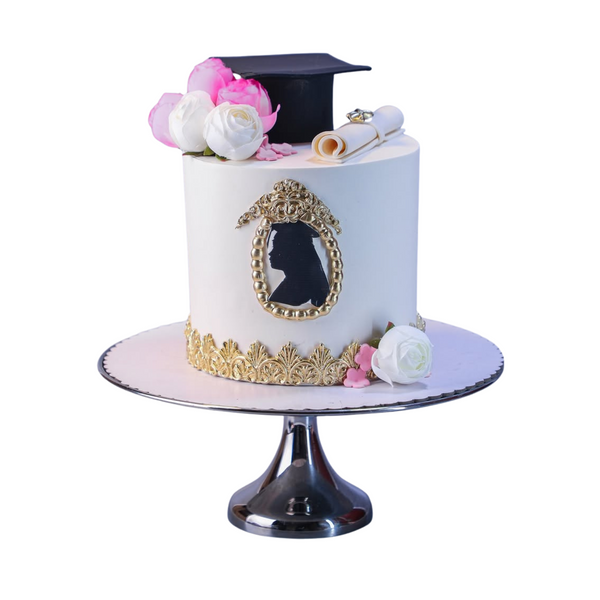 Elegant Cap & Diploma Graduation Cake