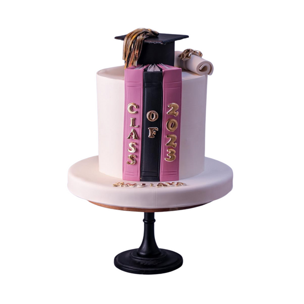 Golden Glow Graduation Cake