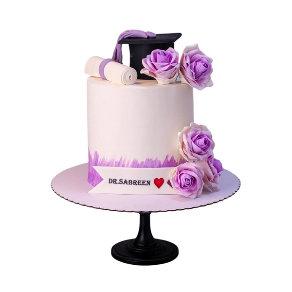 Purple Stack Graduation Cake