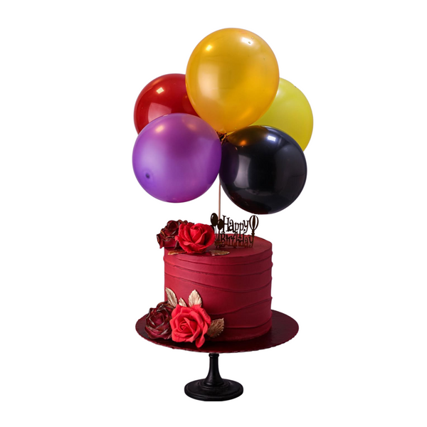 Crimson Celebration Balloon Cake