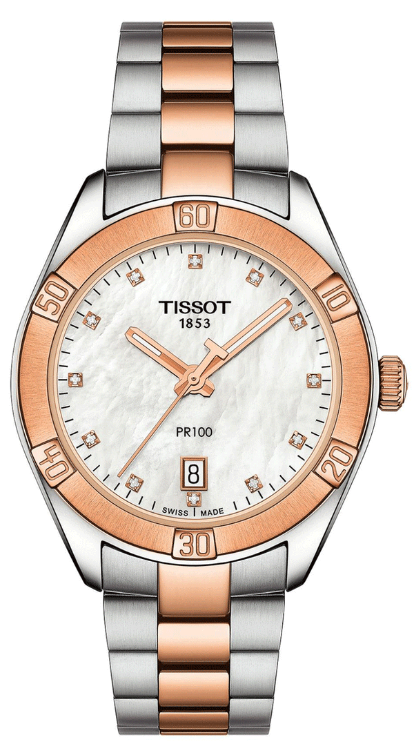 Tissot PR100 Diamond White Mother of Pearl Dial Ladies Watch - T101.910.22.116.00