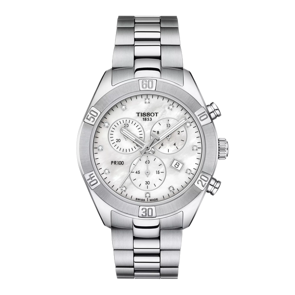 Tissot PR 100 Mother of Pearl Diamond Chronograph for Women - T101.917.11.116.00