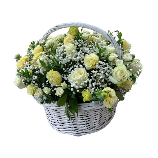 Elegant White Flower Basket